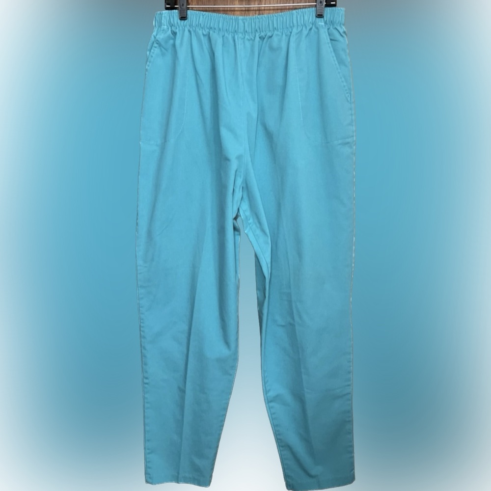 💥Vintage Blue Slacks Act III Side Pockets Elastic Waist Pants Lightweight Sz 18